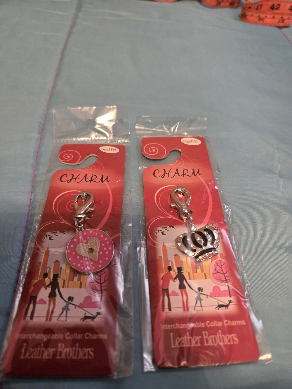 Pink Heart & Crown Interchangeable Pet Collar Charms (Set of 2)